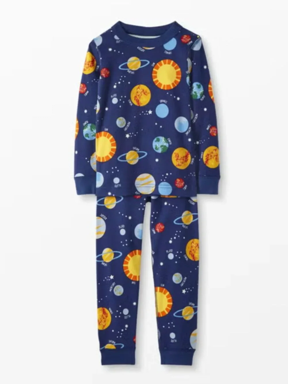 Hanna Andersson HannaJams Long John Pajama Set Milky Way Space Planet - 12 150